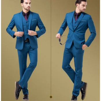 Custom 3Pcs Slim Fit blue Groom mens suits tuxedo Formal Occasion Ball Prom smoking masculino suit 2017 Wedding Suits for men
Custom 3Pcs Slim Fit blue Groom mens suits tuxedo Formal Occasion Ball Prom smoking masculino suit 2017 Wedding Suits for men
