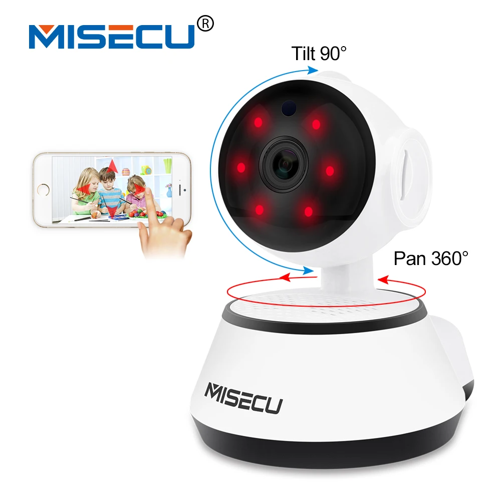 MISECU Pan Tilt Wifi Audio Record Full 360 degree rotation SD Card Surveillance 720P Baby Monitor IP Camera P2P Email alert
MISECU Pan Tilt Wifi Audio Record Full 360 degree rotation SD Card Surveillance 720P Baby Monitor IP Camera P2P Email alert