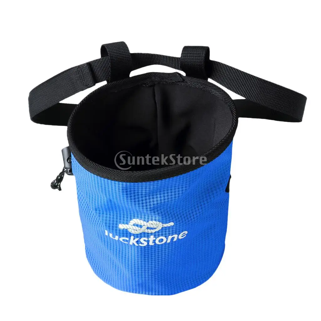 Large Gymnastics Rock Climbers Outdoor Climbing Chalk Bag with Drawstring Closure Adjustable Belt & Brush Slot