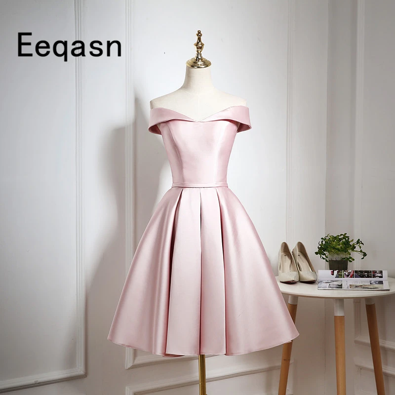 2019 Elegant Cocktail Dresses Off Shoulder Short Mini Satin Party Homecoming Dresses vestido coctel Vestido de noiva
2019 Elegant Cocktail Dresses Off Shoulder Short Mini Satin Party Homecoming Dresses vestido coctel Vestido de noiva