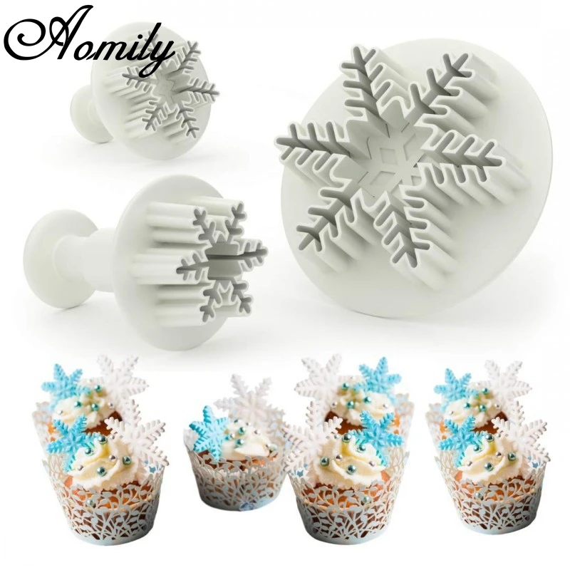 Aomily 3pcs/Set Snowflake Plunger Mold Cake Decorating Tool Biscuit Cookie Cutters Cupcake Mould Fondant Cutting Pastry Cutter
Aomily 3pcs/Set Snowflake Plunger Mold Cake Decorating Tool Biscuit Cookie Cutters Cupcake Mould Fondant Cutting Pastry Cutter