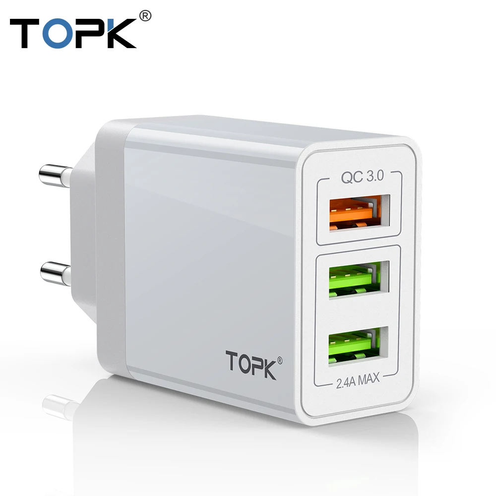 TOPK Quick Charge 3.0 USB Charger Fast Charger QC3.0Travel Wall Mobile Phone Charger for Xiaomi Redmi note 7Samsung Meizu note 9
TOPK Quick Charge 3.0 USB Charger Fast Charger QC3.0Travel Wall Mobile Phone Charger for Xiaomi Redmi note 7Samsung Meizu note 9