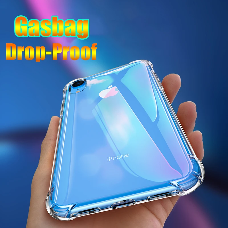 Gasbag DropProof Soft Case for iphone XR X XS MAX 10 5 5s SE 6 6s 8 7 Plus 360 Degree Airbag Clear TPU Protective Cover Shell | Мобильные