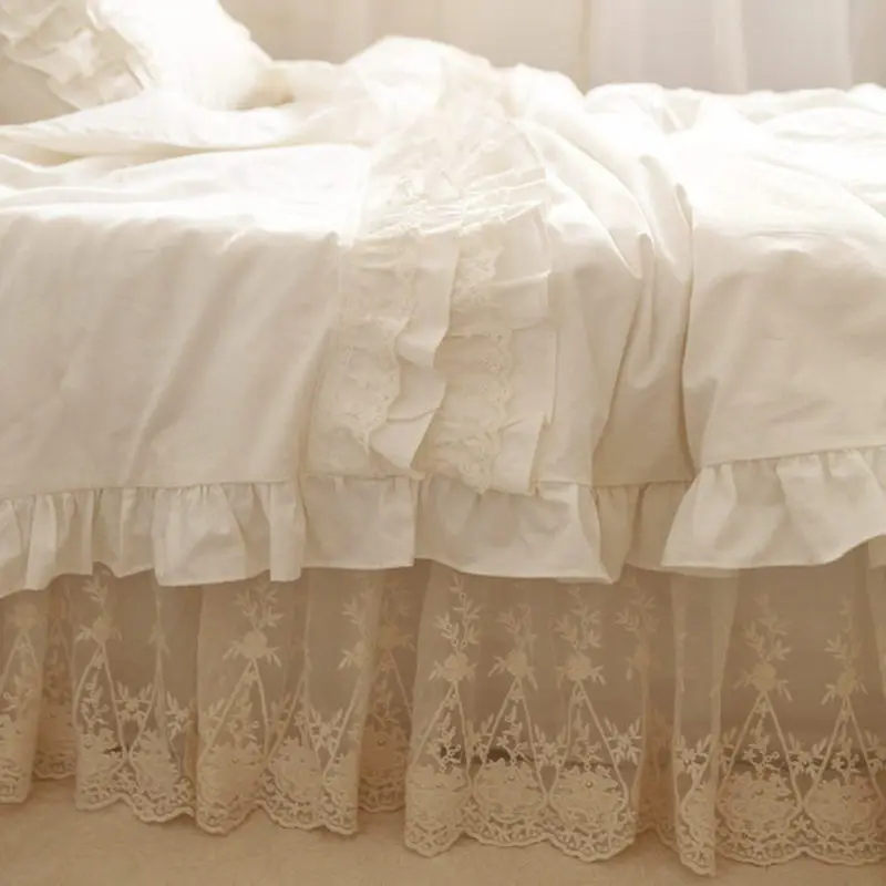 Top European Style Bedding Set Ruffle Cake Layer Duvet Cover Quilt Cover Elegant Lace Embroidered Bedspread Bed Skirt Pillowcase
Top European Style Bedding Set Ruffle Cake Layer Duvet Cover Quilt Cover Elegant Lace Embroidered Bedspread Bed Skirt Pillowcase