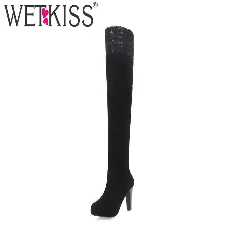 WETKISS Plus Size 43 Over The Knee Boots Round Toe Footwear Platform Shoes High Heels Lace Lady Shoes Women 2018 Female Boot
WETKISS Plus Size 43 Over The Knee Boots Round Toe Footwear Platform Shoes High Heels Lace Lady Shoes Women 2018 Female Boot