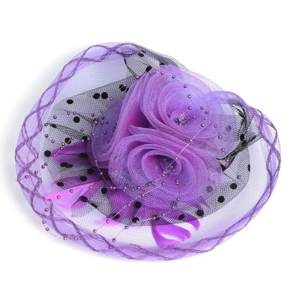 

Brand New Mesh Flower Feather Hair Clip for women Bridal Burlesque Wedding Party Women Headwear Brides Hair Accessories for girl