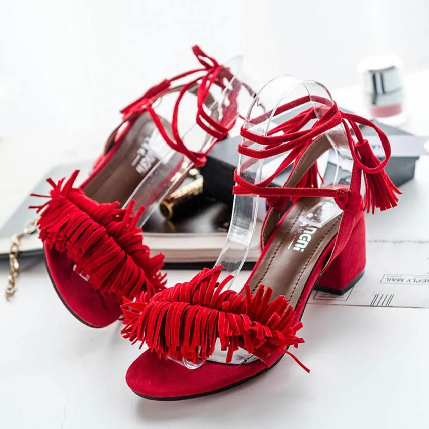Sandals Shoes Woman Lace Up Women Summer Shoes Woman's Sandals High Heel Fringe Beach Tassel Gladiator 2018 Gift Zapatos Mujer
Sandals Shoes Woman Lace Up Women Summer Shoes Woman's Sandals High Heel Fringe Beach Tassel Gladiator 2018 Gift Zapatos Mujer