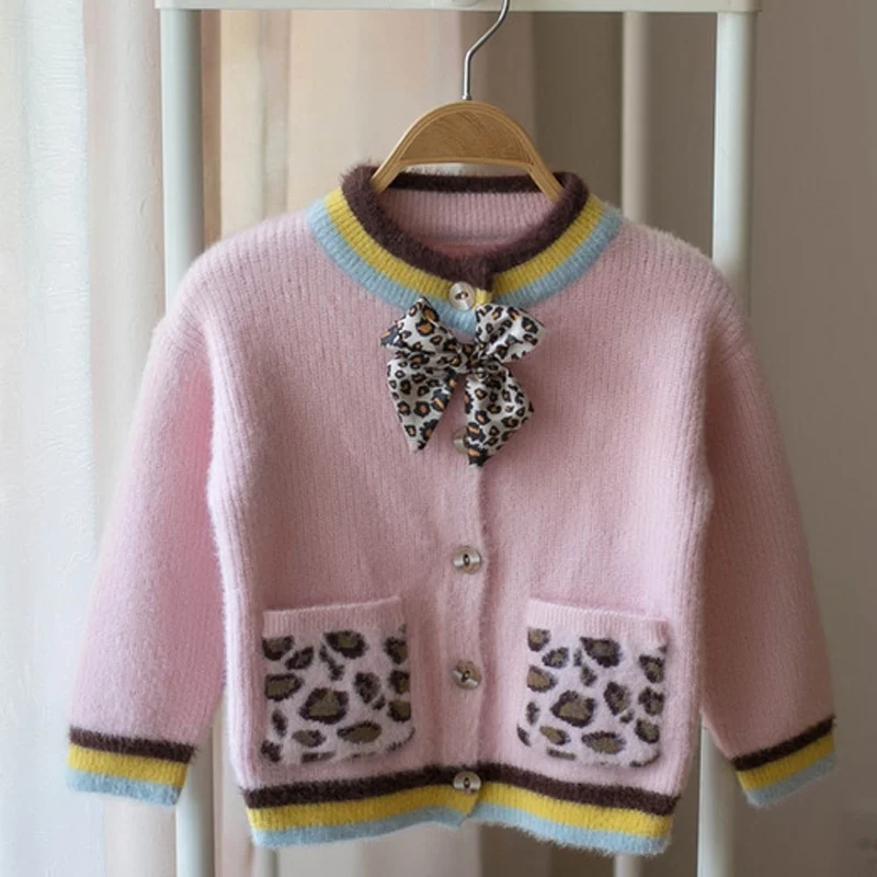 Fashion Autumn Winter Girls Sweater Kids Baby Children Infants Leopard Bow Cardigan Knitwear Knit Sweaters Coat Outwear S9357
Fashion Autumn Winter Girls Sweater Kids Baby Children Infants Leopard Bow Cardigan Knitwear Knit Sweaters Coat Outwear S9357