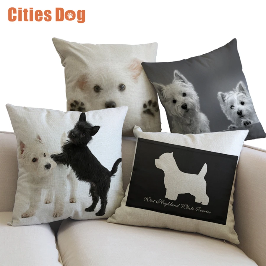 Animal dog linen Pillowcase Cushion cover West Highland White Terrier Hepburn wedding decoration supplies car sofa Pillow case
Animal dog linen Pillowcase Cushion cover West Highland White Terrier Hepburn wedding decoration supplies car sofa Pillow case
