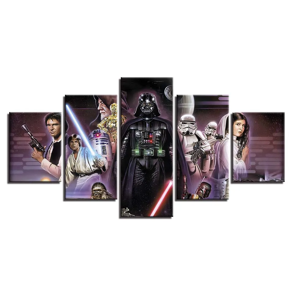 Canvas-Picture-Framework-Home-Decor-HD-Prints-Painting-5-Panels-Star-Wars-Movie-Characters-Movie-Poster (2)