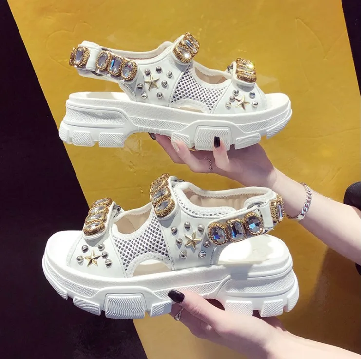 Women Platform Sandals shoes women 2019 Summer hook&loop Ladies Walking Rhinestone Beach Sandals Fashion Summer Shoes 5J03
Women Platform Sandals shoes women 2019 Summer hook&loop Ladies Walking Rhinestone Beach Sandals Fashion Summer Shoes 5J03