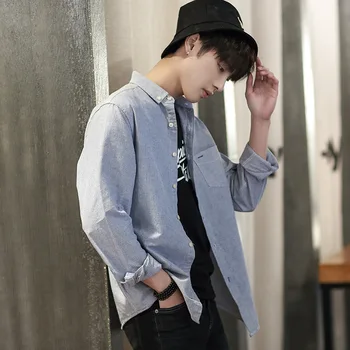 2019 Summer New Men Shirt Long Sleeve Mens 100% Cotton Shirt Men Casual Slim Fit Shirt Japanese Retro Style Shirt
2019 Summer New Men Shirt Long Sleeve Mens 100% Cotton Shirt Men Casual Slim Fit Shirt Japanese Retro Style Shirt