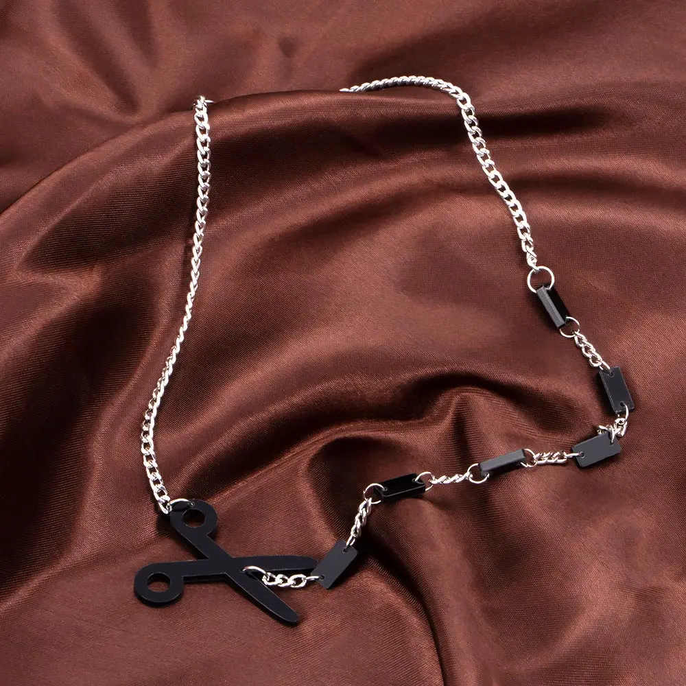 Personality Chain Cut Along The Dotted Line Acrylic Women Rocker Black Scissors Tool Pendant Punk Necklace Gift
Personality Chain Cut Along The Dotted Line Acrylic Women Rocker Black Scissors Tool Pendant Punk Necklace Gift