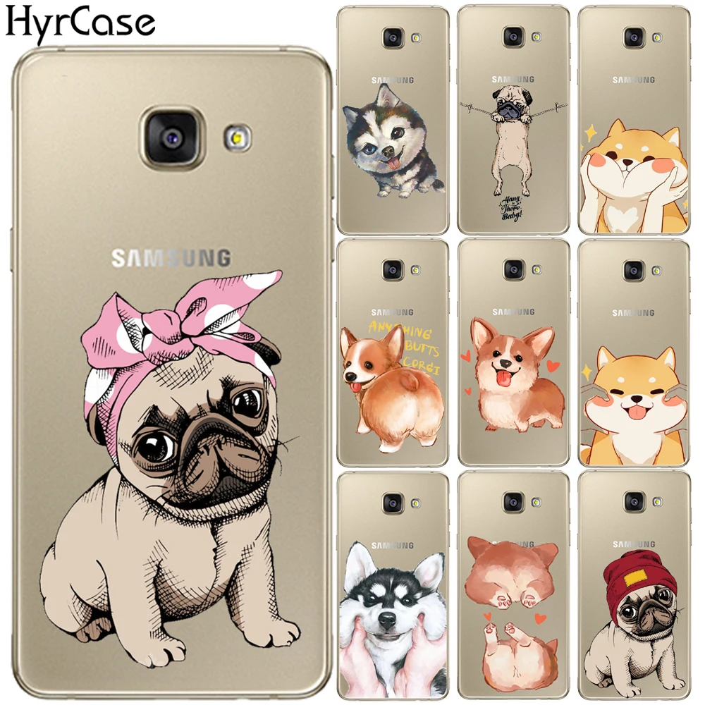 Крутой мягкий чехол из ТПУ Corgi Pug Dog для Samsung Galaxy J3 J5 J7 J2 Prime A3 A5 A7 2015 2016 2017 A8 Plus 2018