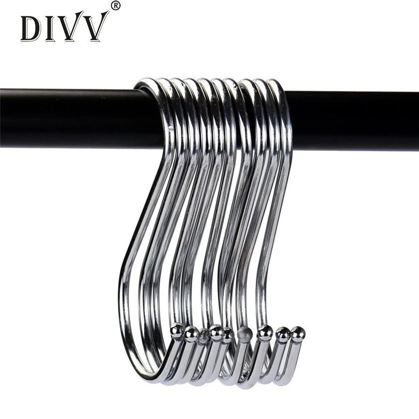 Zero Premium 10-Pack Larger Round S Shaped Hooks in Polished Stainless Steel Metal 170307
Zero Premium 10-Pack Larger Round S Shaped Hooks in Polished Stainless Steel Metal 170307
