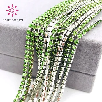 Free shipping 5 yards Super bright encryption Light green 2mm-4mm silver base rhinestones cup chain,diy clothing accessories
Free shipping 5 yards Super bright encryption Light green 2mm-4mm silver base rhinestones cup chain,diy clothing accessories