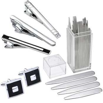 Jovivi Stainless Steel Cuff Link and Tie Clip Sets Metal Collar Stays Shirt Inserts Gifts For Business Shirt Men BF Father's Day
Jovivi Stainless Steel Cuff Link and Tie Clip Sets Metal Collar Stays Shirt Inserts Gifts For Business Shirt Men BF Father's Day