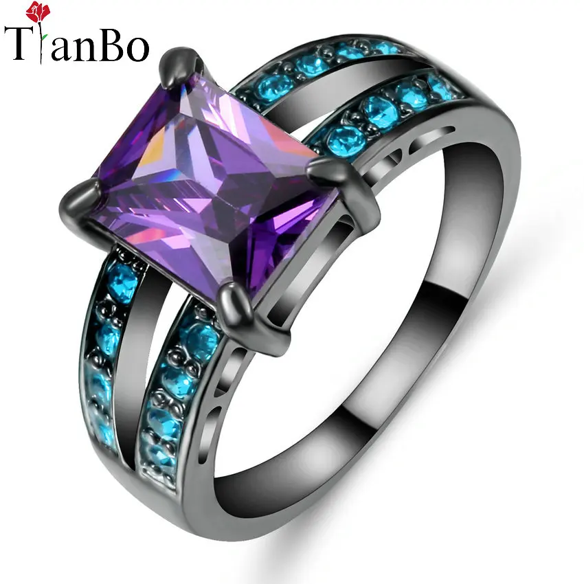 TianBo Square Design Fashion Purple/Rainbow CZ Ring Size 8 Black/Gold Colour Jewelry Vintage Engagement Wedding Ring for Women
TianBo Square Design Fashion Purple/Rainbow CZ Ring Size 8 Black/Gold Colour Jewelry Vintage Engagement Wedding Ring for Women