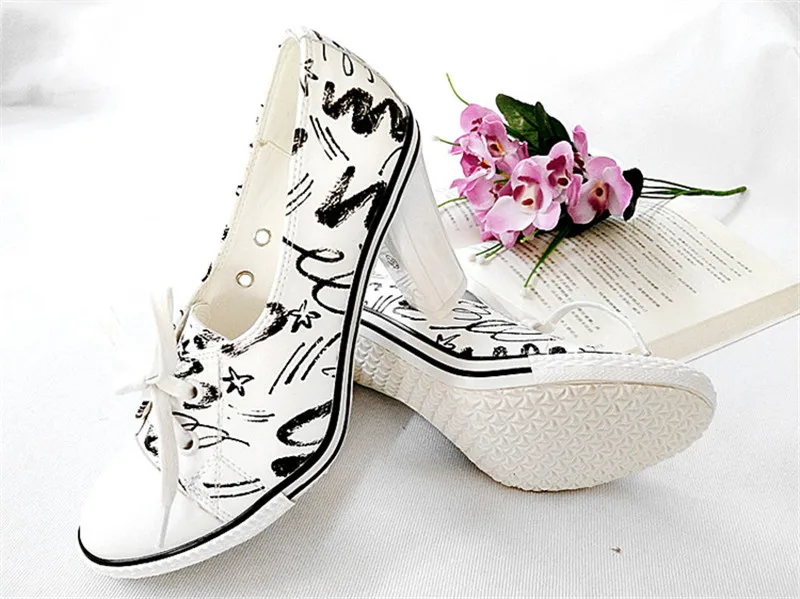 New Women Pumps Shoes Brand Designer Classic Casual Women Print 6CM8CM High-Heeled Shoes Lace-Up High Top Lady Shoes High Heels (3)
