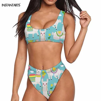 INSTANTARTS Sweet Alpaca Pattern Woman Two-piece Print Sexy Bikini Set High Waist Bathing Swimsuits Female Summer Beach Swimwear
INSTANTARTS Sweet Alpaca Pattern Woman Two-piece Print Sexy Bikini Set High Waist Bathing Swimsuits Female Summer Beach Swimwear