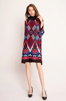 High Collar Patchwork Patchwork Geometric Lattice Digital Positioning Printing Miyake Pleated Dress
High Collar Patchwork Patchwork Geometric Lattice Digital Positioning Printing Miyake Pleated Dress