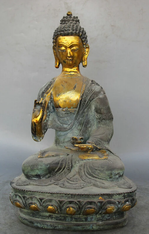 song voge gem S5774 13" Tibet Tibetan Buddhism Bronze Gild Shakyamuni Amitabha Buddha Bowl Statue
song voge gem S5774 13" Tibet Tibetan Buddhism Bronze Gild Shakyamuni Amitabha Buddha Bowl Statue