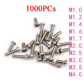 1000PCS M1 M1.2 M1.4 M1.6 M1.7 3-12mm Cross Round Head Screws Nickel Plated Electronic DIY Parts
1000PCS M1 M1.2 M1.4 M1.6 M1.7 3-12mm Cross Round Head Screws Nickel Plated Electronic DIY Parts