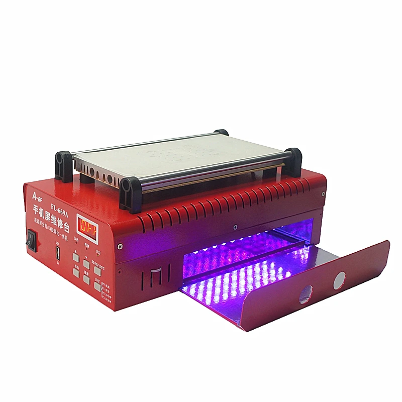 2 in 1 FL-669A UV LED curing box drawer LCD separator machine for 8 inch mobile screens built-in vacuum pump separating machine
2 in 1 FL-669A UV LED curing box drawer LCD separator machine for 8 inch mobile screens built-in vacuum pump separating machine