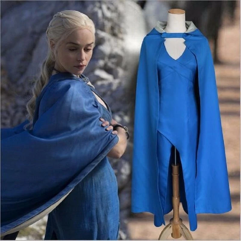 Game of Thrones Cosplay Costume Daenerys Targaryen blue Dress + Cloak women Halloween party role play costumes Dress & Cloak Wig
Game of Thrones Cosplay Costume Daenerys Targaryen blue Dress + Cloak women Halloween party role play costumes Dress & Cloak Wig
