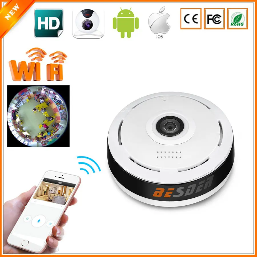 BESDER 360 Degree Panoramic Camera IP 960P 1.3MP Home Security IP Camera Wifi Two Way Audio WebCam SD Card Slot Digital PTZ
BESDER 360 Degree Panoramic Camera IP 960P 1.3MP Home Security IP Camera Wifi Two Way Audio WebCam SD Card Slot Digital PTZ