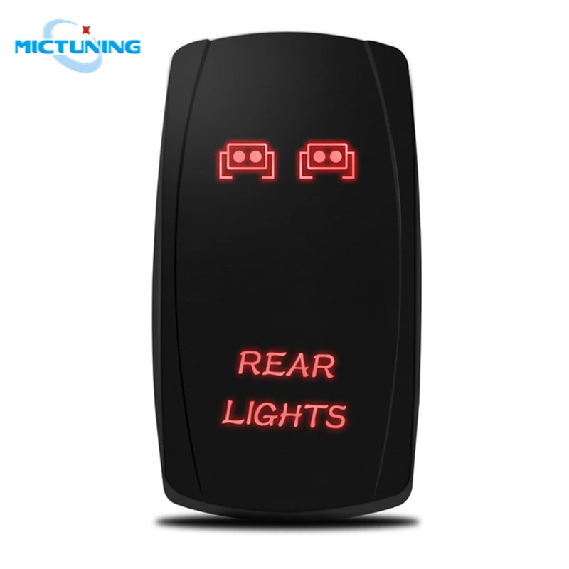 

MICTUNING 5Pin Laser Red Rear Lights Rocker Auto SPST Toggle Switch On-Off LED 20A 12V Car Waterproof Replacement Switches Parts