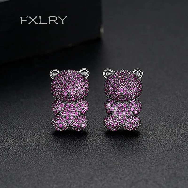 FXLRY new personality Cute Bear Stud Earrings for Women Wedding Dating Handmade Luxury CZ Three Colors Jewelry
FXLRY new personality Cute Bear Stud Earrings for Women Wedding Dating Handmade Luxury CZ Three Colors Jewelry