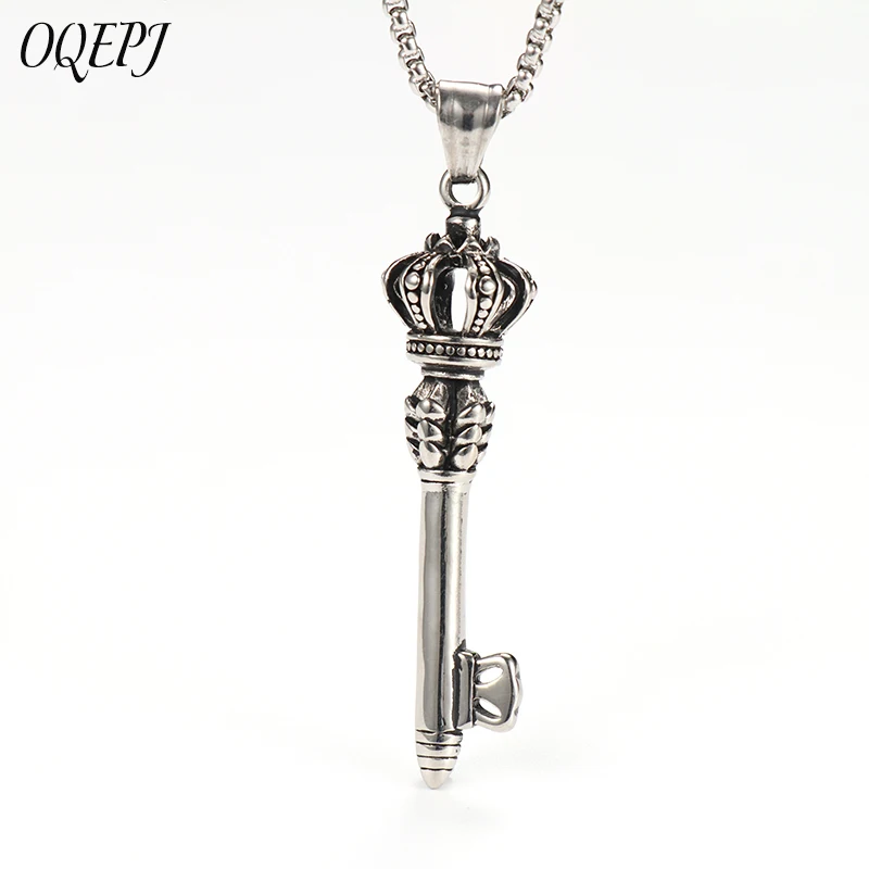 OQEPJ Gothic Crown Charm Shape Key Vajra Necklace Pendant 316L Stainless Steel Men Necklaces Titanium Attractive Women Jewelry
OQEPJ Gothic Crown Charm Shape Key Vajra Necklace Pendant 316L Stainless Steel Men Necklaces Titanium Attractive Women Jewelry