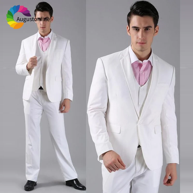 White Slim Fit Men Suits Wedding Groom Wear Tuxedos 3 Pieces (Jacket+Pants+Vest) Bridegroom Suits Blazer Costume Homme Best Man
White Slim Fit Men Suits Wedding Groom Wear Tuxedos 3 Pieces (Jacket+Pants+Vest) Bridegroom Suits Blazer Costume Homme Best Man