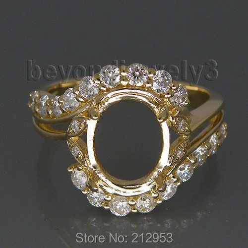 

Vintage Oval 8x10mm 14kt Yellow Gold Natural Semi Mount Anniversary Rings G90647