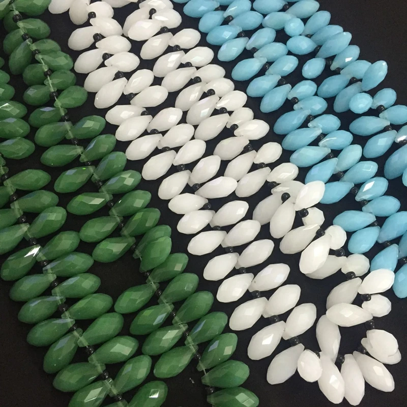 20*10MM 50Pcs Teardrop Shape Crystal Loose Bead Strand Green / White Blue Jewelry Glass Beads Findings & Accessories | Украшения и