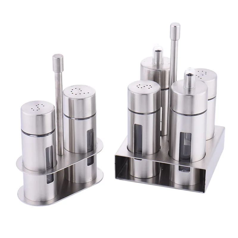 1 Set Spice Pepper Shakers Sugar Salt Condiment Tins Oil Bottle Stainless Steel Seasoning Storage Kitchen Cooking Barbecue Tools
1 Set Spice Pepper Shakers Sugar Salt Condiment Tins Oil Bottle Stainless Steel Seasoning Storage Kitchen Cooking Barbecue Tools