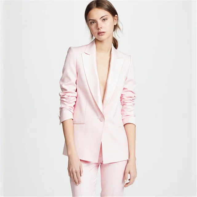 Light Pink One Button Women's Casual Business Outfit Suits Female 2 Pieces Tailor Made Office Lady Suits Costume Femme
Light Pink One Button Women's Casual Business Outfit Suits Female 2 Pieces Tailor Made Office Lady Suits Costume Femme