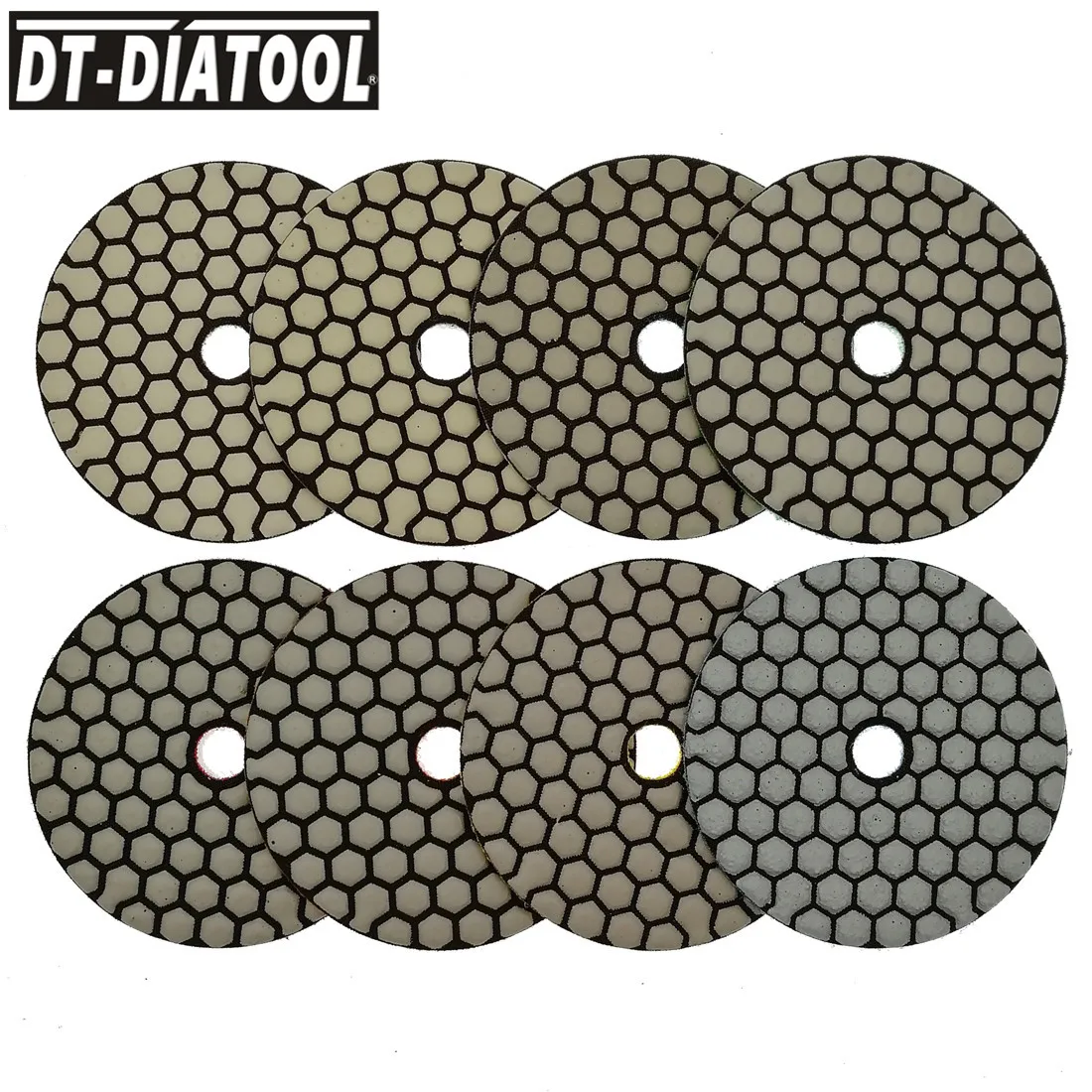 DT-DIATOOL 8pcs flexible Dry Superior Diamond Polishing Pads 4 inch Sanding Disc working without water for Marble Assorted Grits
DT-DIATOOL 8pcs flexible Dry Superior Diamond Polishing Pads 4 inch Sanding Disc working without water for Marble Assorted Grits
