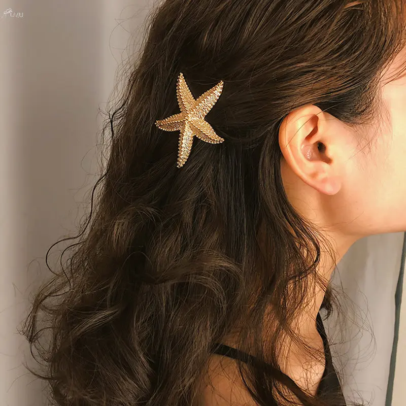 AOMU Punk Alloy Starfish Star Barrettes Hairpin Geometric Irregular Moon Metal Gold Color Hair Clip for Women Jewelry Hair Acces
AOMU Punk Alloy Starfish Star Barrettes Hairpin Geometric Irregular Moon Metal Gold Color Hair Clip for Women Jewelry Hair Acces