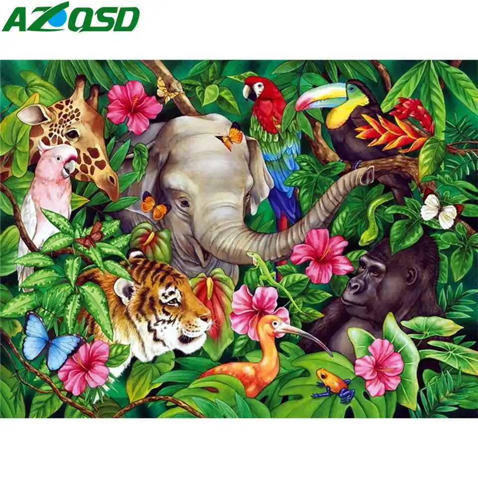 AZQSD Diamond Painting Animal Mosaic Cross Stitch Home Decor Picture Rhinestones Handmade Wall Art Diamond Embroidery Elephant
AZQSD Diamond Painting Animal Mosaic Cross Stitch Home Decor Picture Rhinestones Handmade Wall Art Diamond Embroidery Elephant