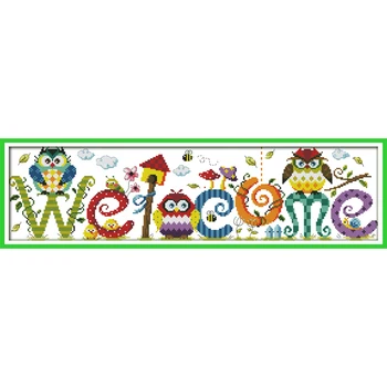 The owl welcome card pattern Chinese Cross stitch kits DIY embroidery thread cotton needlework garden house counted cross-stitch
The owl welcome card pattern Chinese Cross stitch kits DIY embroidery thread cotton needlework garden house counted cross-stitch