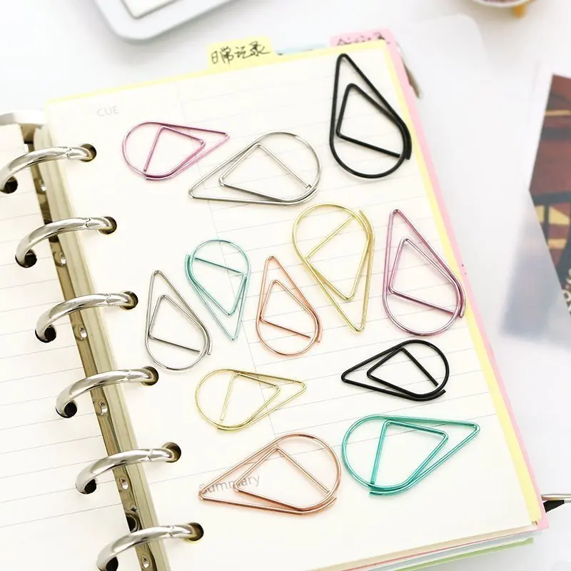 12PCS New Lovely 6 Colors Brief Style Waterdrop Shaped Metal Paper Clip Bookmark Stationery School Office Supply Papelaria
12PCS New Lovely 6 Colors Brief Style Waterdrop Shaped Metal Paper Clip Bookmark Stationery School Office Supply Papelaria