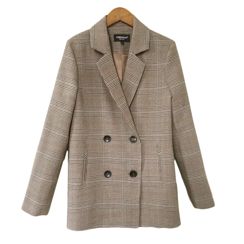 Plaid Suit Coat Female Korean Spring Autumn Korean Retro Chic Women OL Office Lady Small Suit Long Blazer Jacket
Plaid Suit Coat Female Korean Spring Autumn Korean Retro Chic Women OL Office Lady Small Suit Long Blazer Jacket