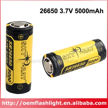 SKY RAY SR26650 3.7V 5000mAh Protected Rechargeable Li-ion 26650 Battery (2 pcs)
SKY RAY SR26650 3.7V 5000mAh Protected Rechargeable Li-ion 26650 Battery (2 pcs)
