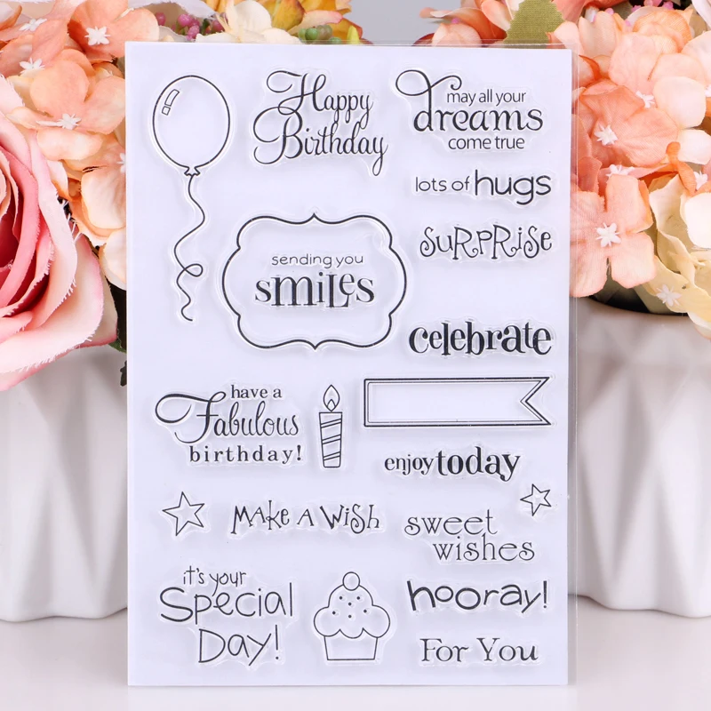 Happy birthday Transparent Rubber Silicone Clear Stamps for Tampons Seal Background Collage Stamp Holiday card Card Making Diy
Happy birthday Transparent Rubber Silicone Clear Stamps for Tampons Seal Background Collage Stamp Holiday card Card Making Diy