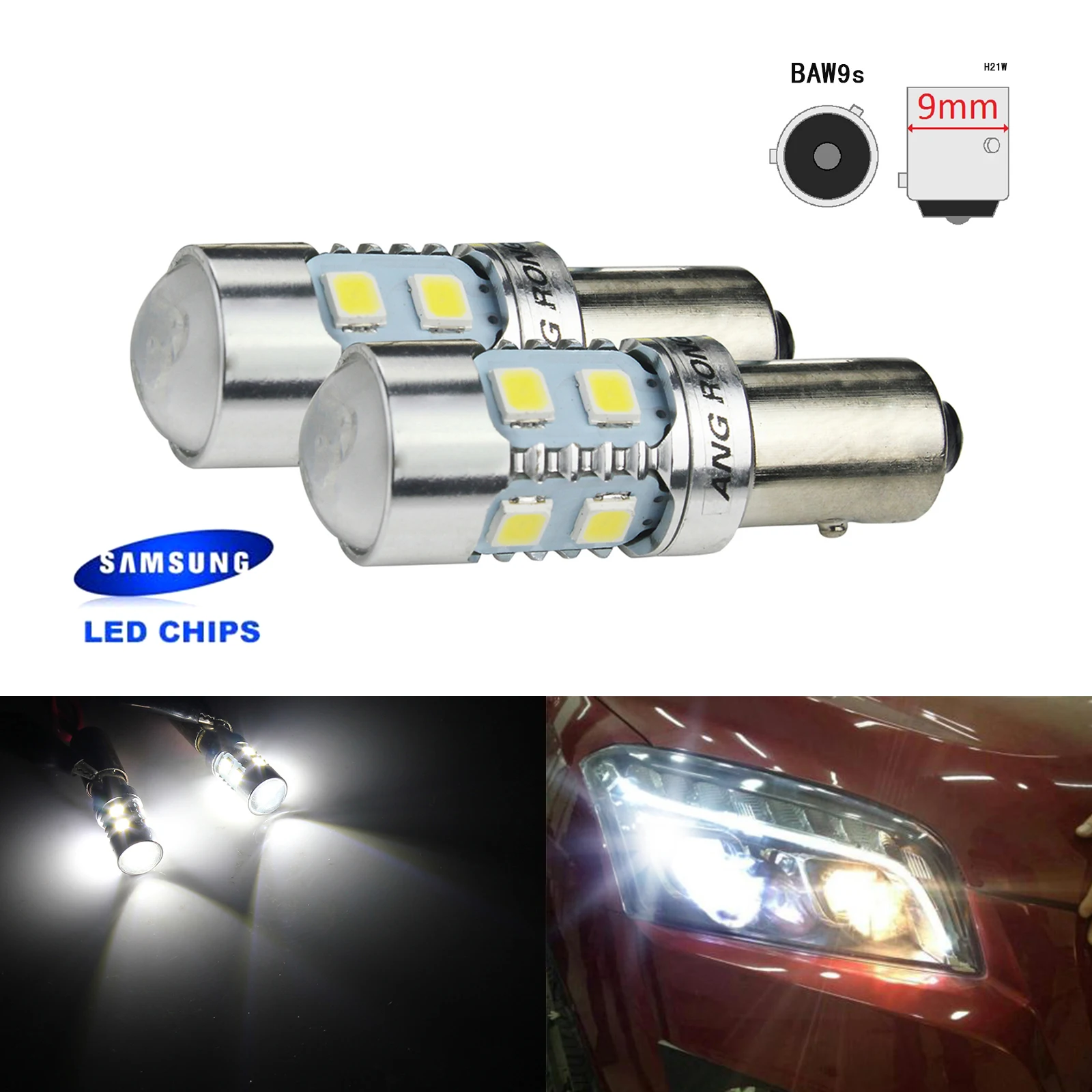 ANGRONG 2X HY21W BAW9s 10 SMD SAMSUNG 2835 LED Bulb Sidelight Indicator Reverse Light Lamps
ANGRONG 2X HY21W BAW9s 10 SMD SAMSUNG 2835 LED Bulb Sidelight Indicator Reverse Light Lamps
