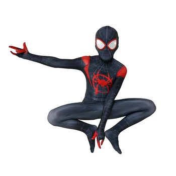Kids Marvel Superhero Parallel Universe Black spider boy Miles Morales Zentai Child Carnival Halloween Cosplay Party Costume
