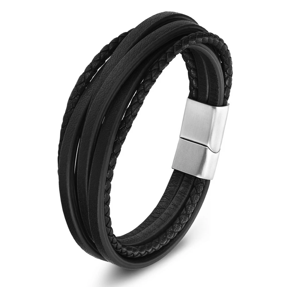 YISUYA Fashion Multilayer Genuine Leather Bracelet Stainless Steel Knot Black Brown Women Men Couple Braid Rope Chain Bracelets
YISUYA Fashion Multilayer Genuine Leather Bracelet Stainless Steel Knot Black Brown Women Men Couple Braid Rope Chain Bracelets
