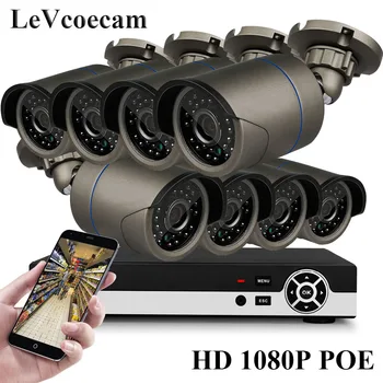 

Full HD 1080P 8Channel CCTV System 2MP Metal Outdoor IP Camera 1080P H.265 POE NVR CCTV Kit HDMI P2P Email Alarm xmeye